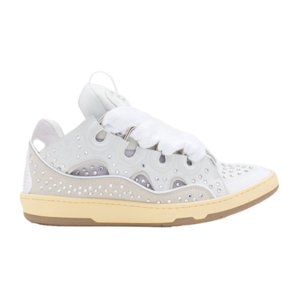 RHINESTONES CURB LEATHER SNEAKERS