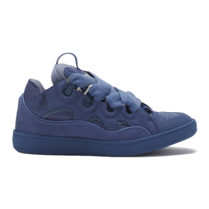 LEATHER CURB BlUE SNEAKERS