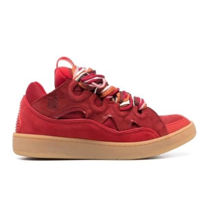 Lanvin Chunky Suede Red Sneakers