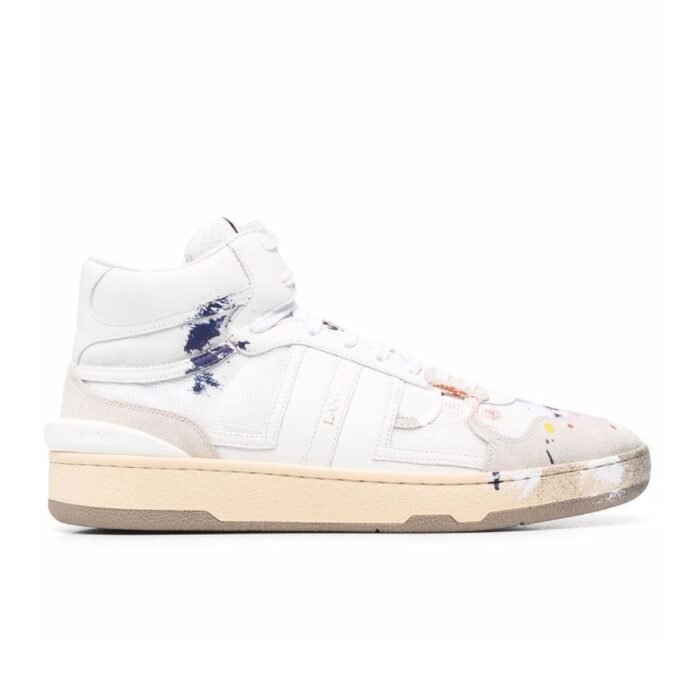 Lanvin High Top Clay Paint Splatter Sneakers