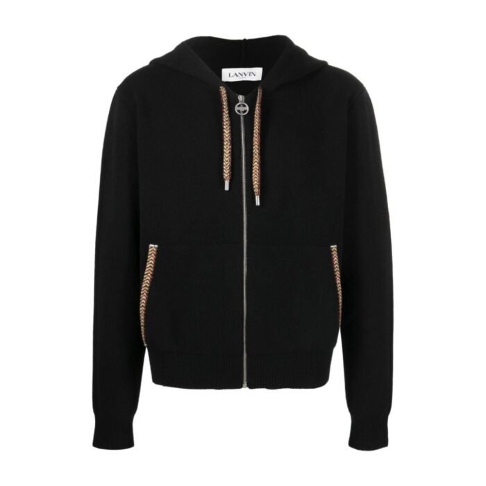 Lanvin Contrasting Detail Zip Up hoodie