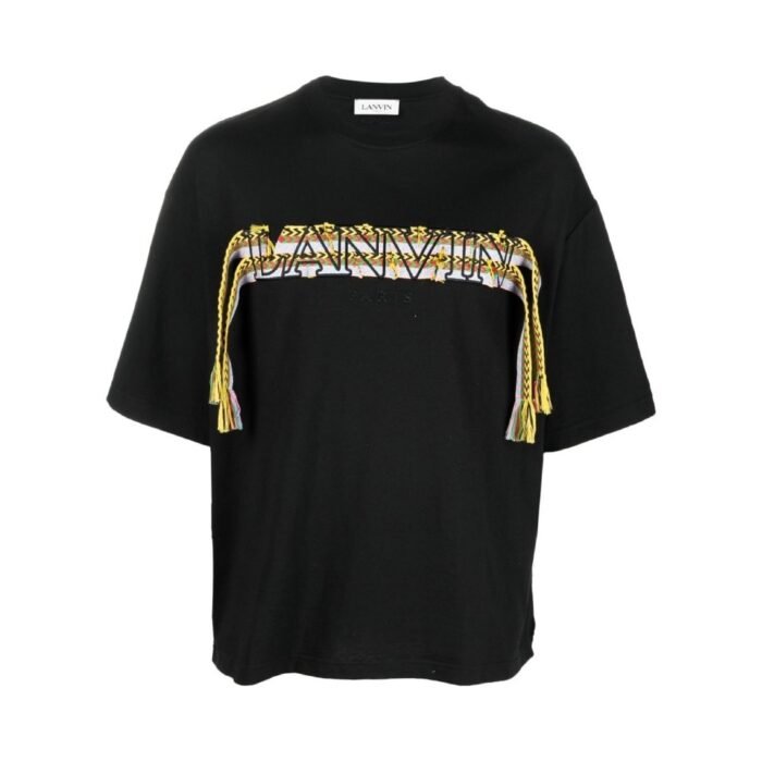 Lanvin Crazy Curb Lace Black T-Shirt