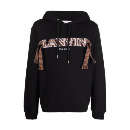 Lanvin Curb Lace Embroidery Black Hoodie