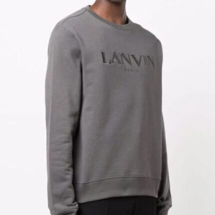 Lanvin Embroidered Logo Gray Sweatshirt