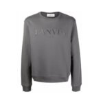 Lanvin Embroidered Logo Gray Sweatshirt