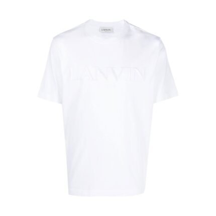 Lanvin Logo-Embroidered White T-shirt