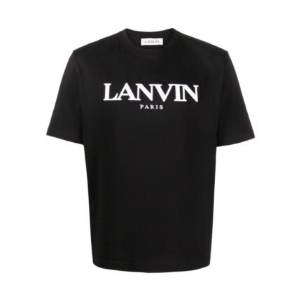 Lanvin Paris Logo Print Black T-Shirt