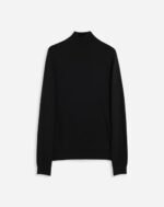 Lanvin Roll Neck Jumper in Wool and Silk Black Sweatshirt