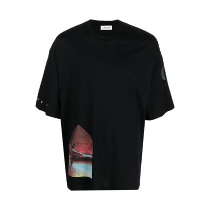 Lanvin Sci-Fi PRT Layered Black T-Shirt