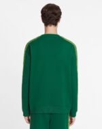 Lanvin Embroidered Curb Side Loose-Fitting Green Sweatshirt